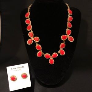 Kate Spade Orange Necklace with matching earrings.